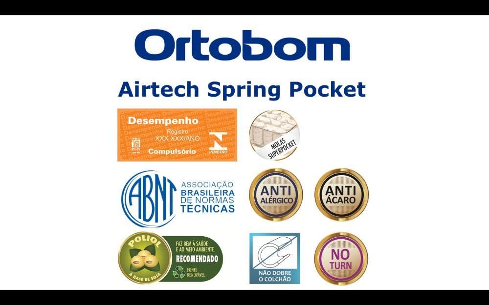 Colchão Airtech Springpocket Ortobom | Solteiro, Casal e Queen | Molas Ensacadas