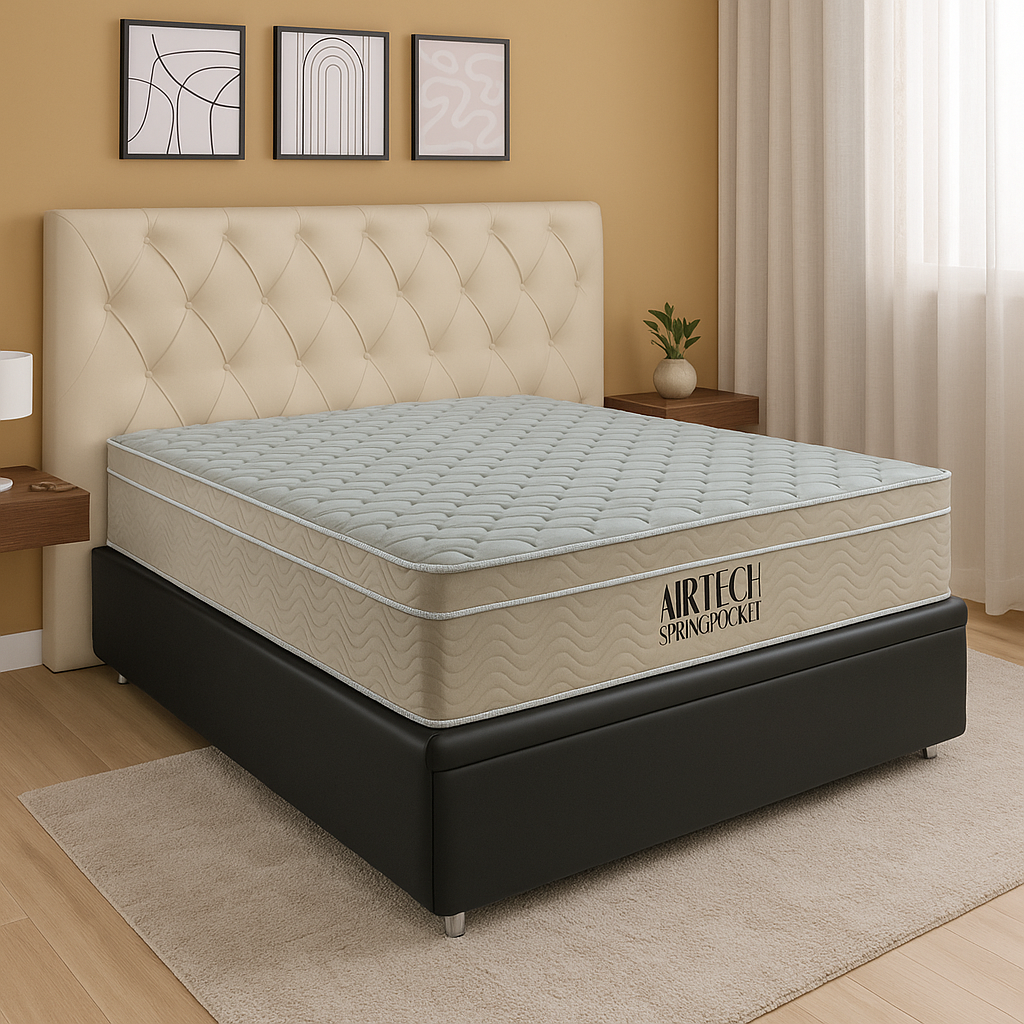 Colchão Airtech Springpocket Ortobom | Solteiro, Casal e Queen | Molas Ensacadas
