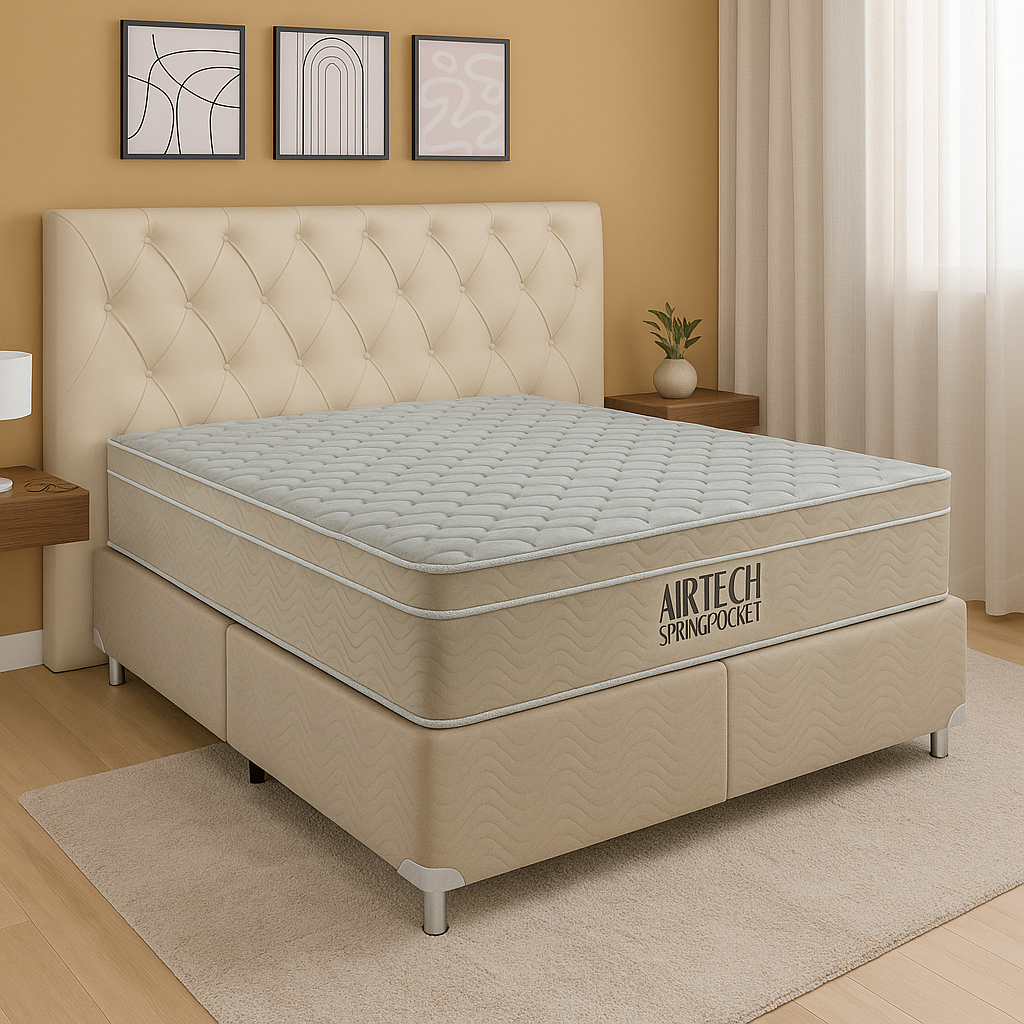 Colchão Airtech Springpocket Ortobom | Solteiro, Casal e Queen | Molas Ensacadas