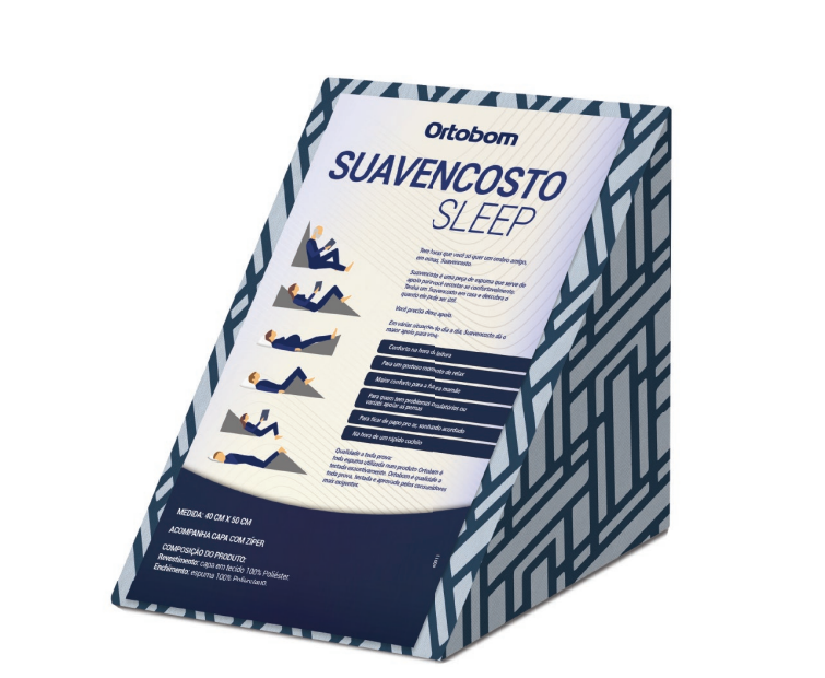 Encosto Ortobom Suavencosto Sleep | Apoio Anatômico Multiuso | 55x40cm